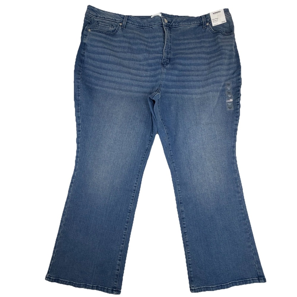 New‎ Sonoma Women's Mid Rise Bootcut Jeans Plus Size 30W Stretch NWT